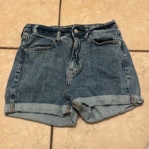 High waisted rolled shorts